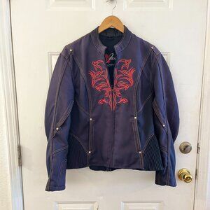 NexGen Armored Reflective Tribal Motocross Motorcycle Mobwife Jacket Sz Lr